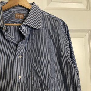 Gitman Bros Blue Striped Button Down Shirt